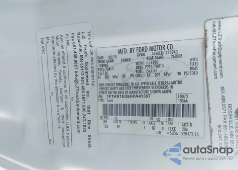 2010 Ford Ranger Xl/Xlt from USA, damaged, VIN 1FTKR1ED8APA41307